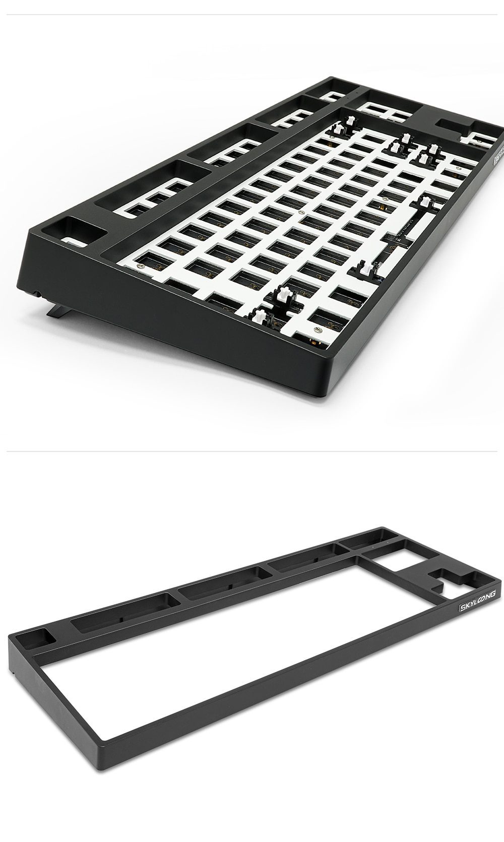 gk87 hot swappable 80% Custom Mechanical Keyboard Kit support rgb switch leds type c has software programmable balck white case gk87 hot swappable 80% Custom Mechanical Keyboard Kit support rgb switch leds type c has software programmable balck white case