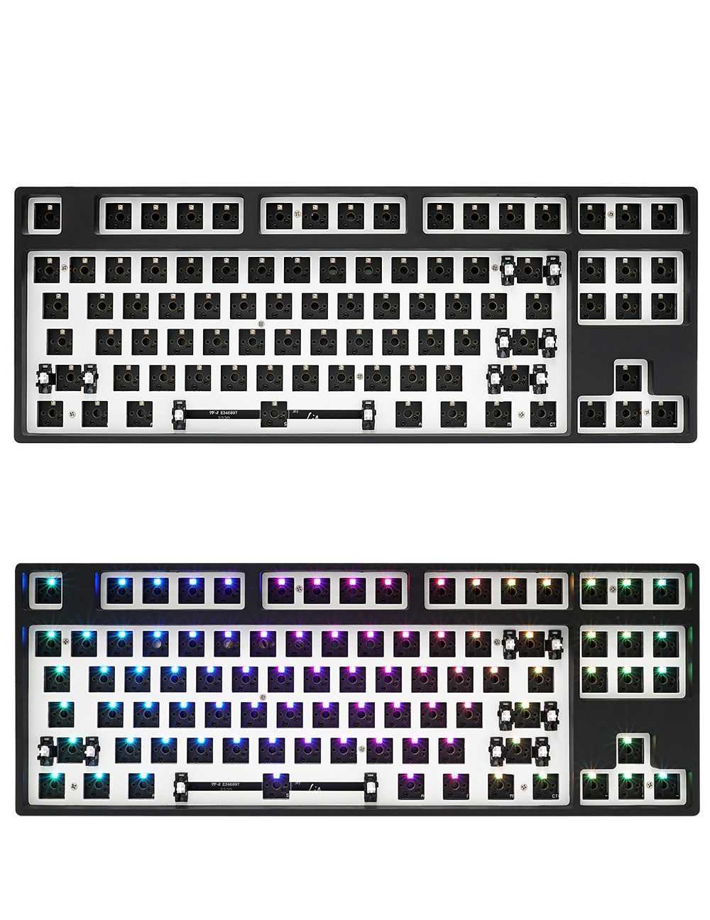 gk87 hot swappable 80% Custom Mechanical Keyboard Kit support rgb switch leds type c has software programmable balck white case gk87 hot swappable 80% Custom Mechanical Keyboard Kit support rgb switch leds type c has software programmable balck white case