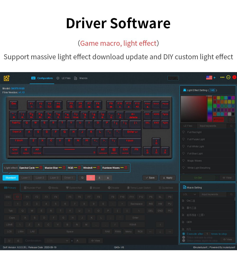 gk87 hot swappable 80% Custom Mechanical Keyboard Kit support rgb switch leds type c has software programmable balck white case gk87 hot swappable 80% Custom Mechanical Keyboard Kit support rgb switch leds type c has software programmable balck white case