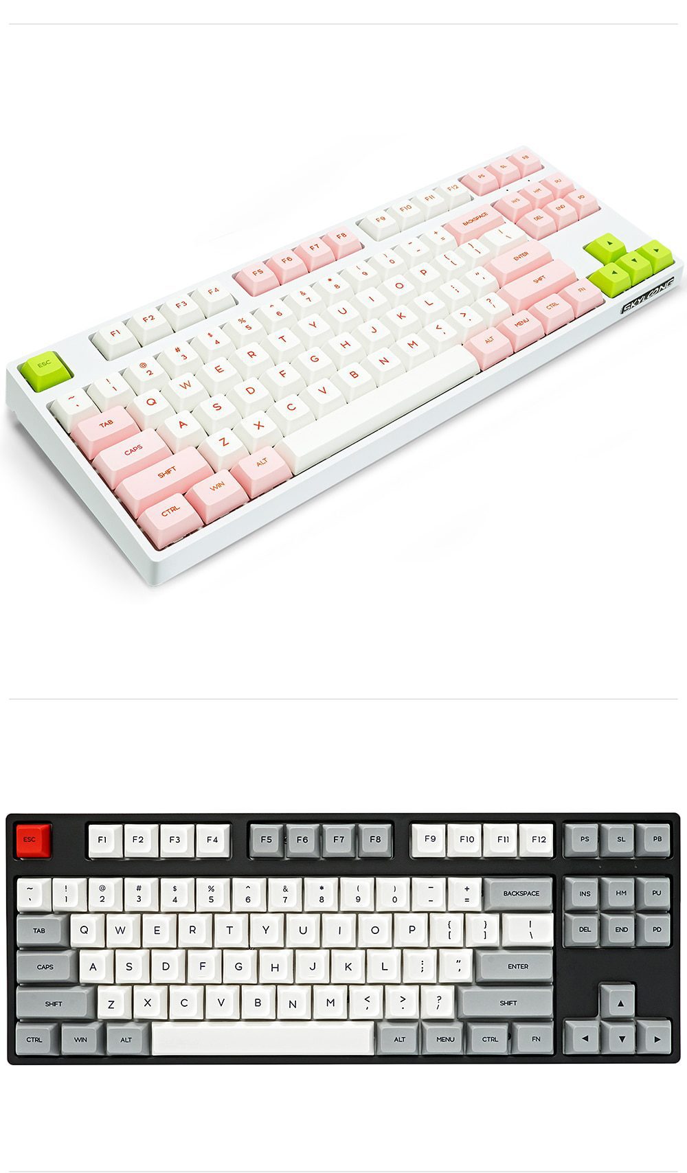 gk87 hot swappable 80% Custom Mechanical Keyboard Kit support rgb switch leds type c has software programmable balck white case gk87 hot swappable 80% Custom Mechanical Keyboard Kit support rgb switch leds type c has software programmable balck white case