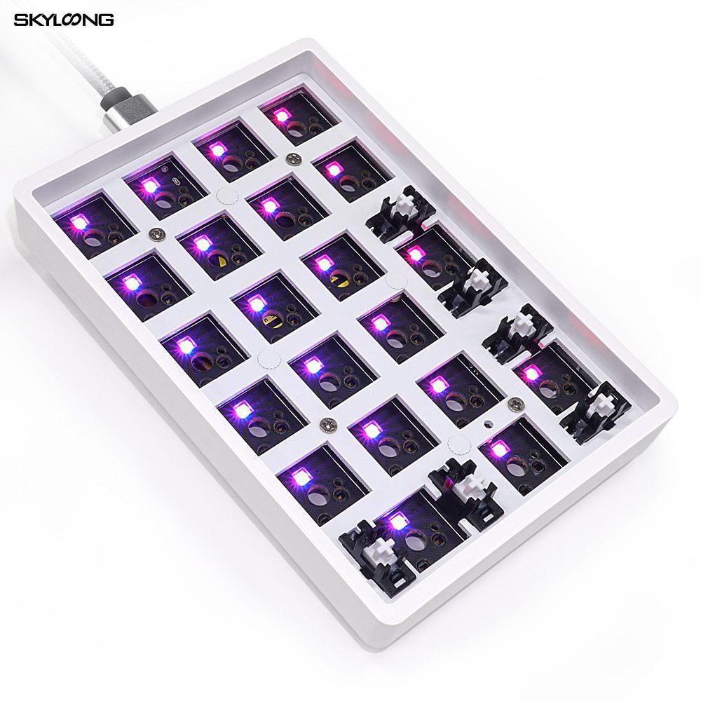 gk21s gk21 hot swappable blue tooth bt dual mode pcb Custom Mechanical Keyboard Numpad Kit rgb smd switch leds type c usb port