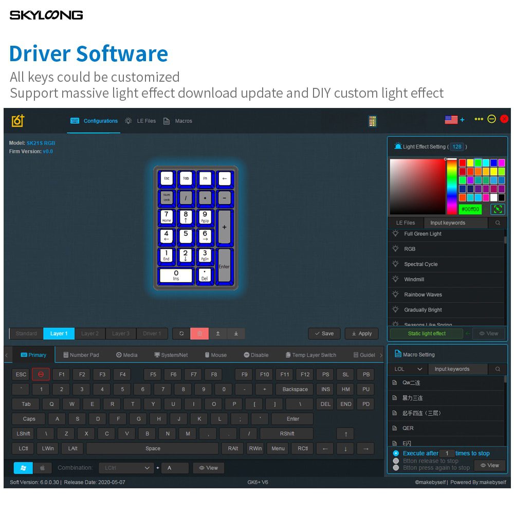 gk21s gk21 hot swappable blue tooth bt dual mode pcb Custom Mechanical Keyboard Numpad Kit rgb smd switch leds type c usb port