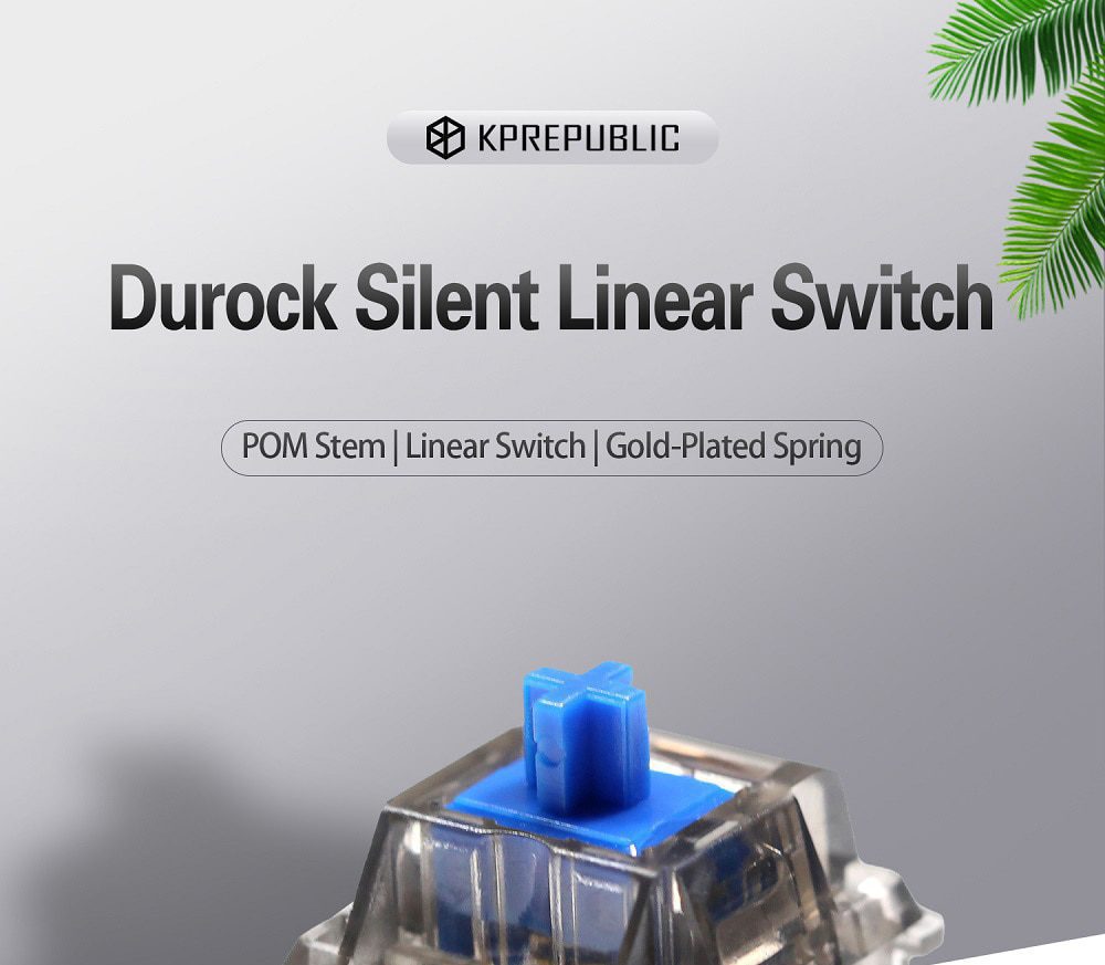 DUROCK Silent Linear Switches 67g Daybreak Gold Plated Spring Classic Blue Patent Silent Stem 5 Pins Linear Keyswitch for DIY Me DUROCK Silent Linear Switches 67g Daybreak Gold Plated Spring Classic Blue Patent Silent Stem 5 Pins Linear Keyswitch for DIY Me