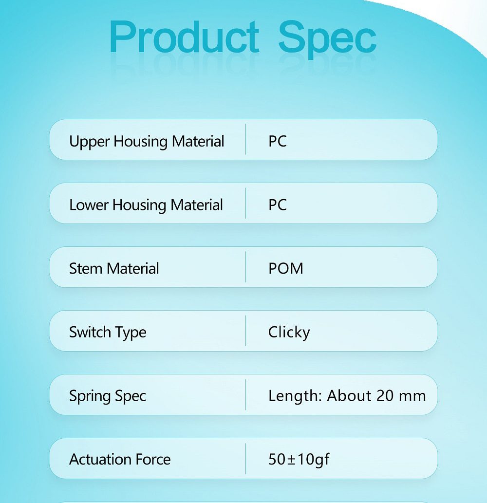 Kailh Summer BOX V2 Switch RGB SMD Clicky 55g Switches For Mechanical keyboard mx stem 5pin Green Blue PC POM Kailh Summer BOX V2 Switch RGB SMD Clicky 55g Switches For Mechanical keyboard mx stem 5pin Green Blue PC POM