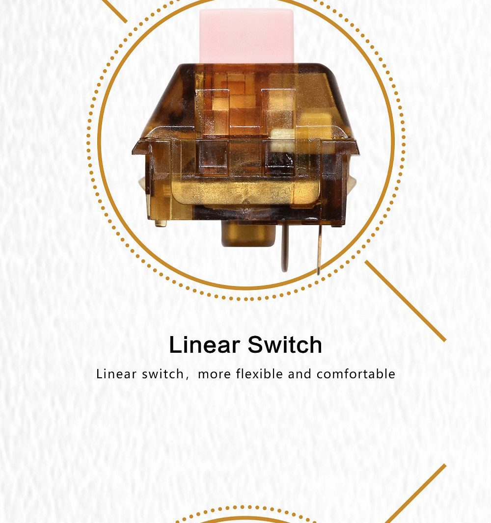 Kailh COCO PINK BOX V2 Switch RGB SMD Linear 50g Switches For Mechanical keyboard mx stem 5pin Pink PC POM Kailh COCO PINK BOX V2 Switch RGB SMD Linear 50g Switches For Mechanical keyboard mx stem 5pin Pink PC POM