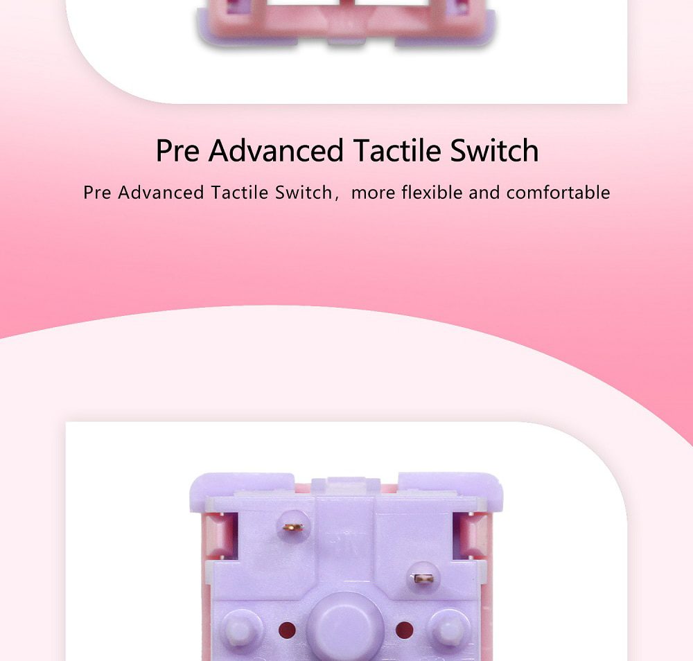 ROCOCO Switch Pre Advanced Tactile 45g 5pin SMD RGB mx stem switch for mechanical keyboard Gold Plated Spring POM PC ROCOCO Switch Pre Advanced Tactile 45g 5pin SMD RGB mx stem switch for mechanical keyboard Gold Plated Spring POM PC