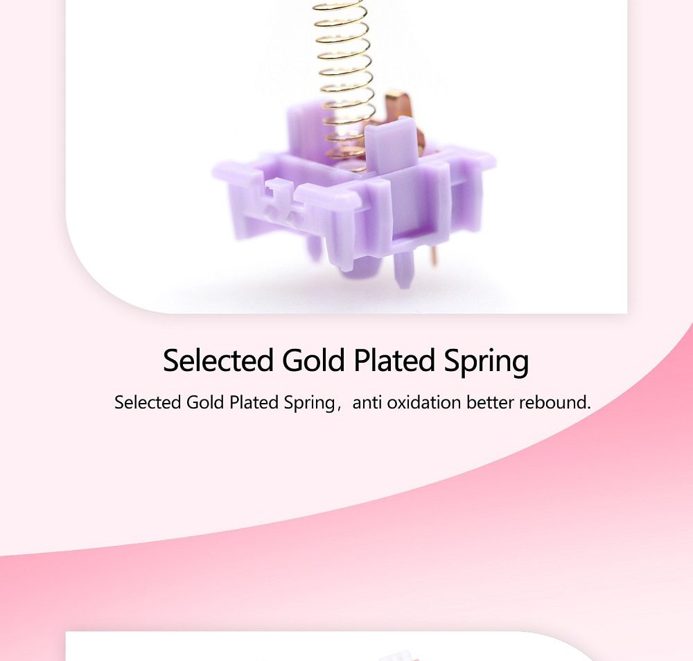 ROCOCO Switch Pre Advanced Tactile 45g 5pin SMD RGB mx stem switch for mechanical keyboard Gold Plated Spring POM PC ROCOCO Switch Pre Advanced Tactile 45g 5pin SMD RGB mx stem switch for mechanical keyboard Gold Plated Spring POM PC