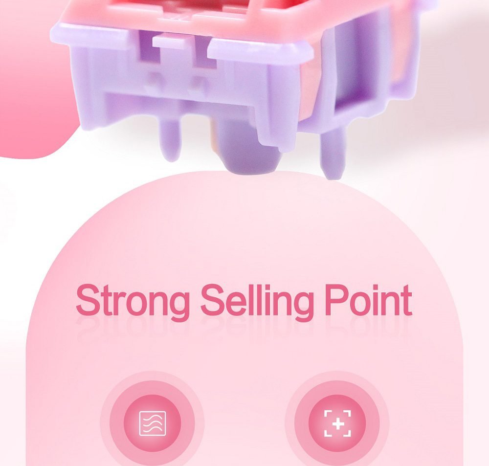 ROCOCO Switch Pre Advanced Tactile 45g 5pin SMD RGB mx stem switch for mechanical keyboard Gold Plated Spring POM PC ROCOCO Switch Pre Advanced Tactile 45g 5pin SMD RGB mx stem switch for mechanical keyboard Gold Plated Spring POM PC