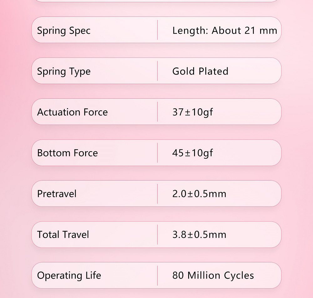 ROCOCO Switch Pre Advanced Tactile 45g 5pin SMD RGB mx stem switch for mechanical keyboard Gold Plated Spring POM PC ROCOCO Switch Pre Advanced Tactile 45g 5pin SMD RGB mx stem switch for mechanical keyboard Gold Plated Spring POM PC