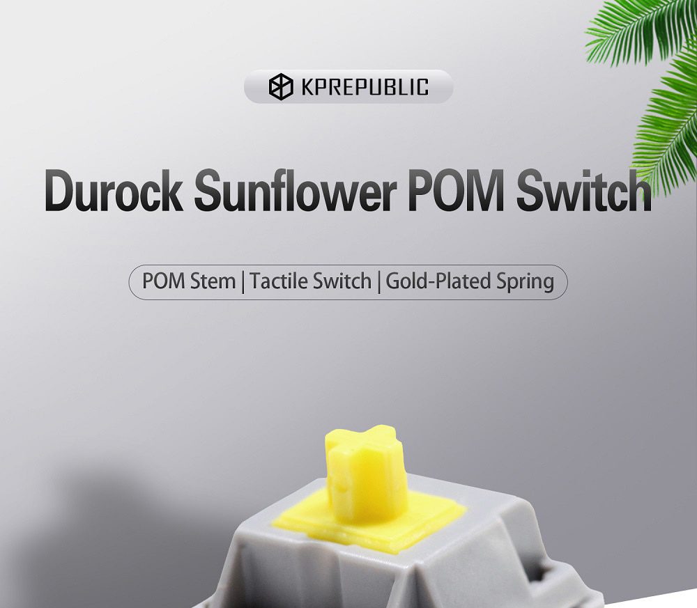 DUROCK POM T1 Sunflower Tactile Keyboard Switch Pre-Lubed 67g Mechanical Key Switches Unique Keyswitch 5 Pin Yellow Grey 5pin DUROCK POM T1 Sunflower Tactile Keyboard Switch Pre-Lubed 67g Mechanical Key Switches Unique Keyswitch 5 Pin Yellow Grey 5pin