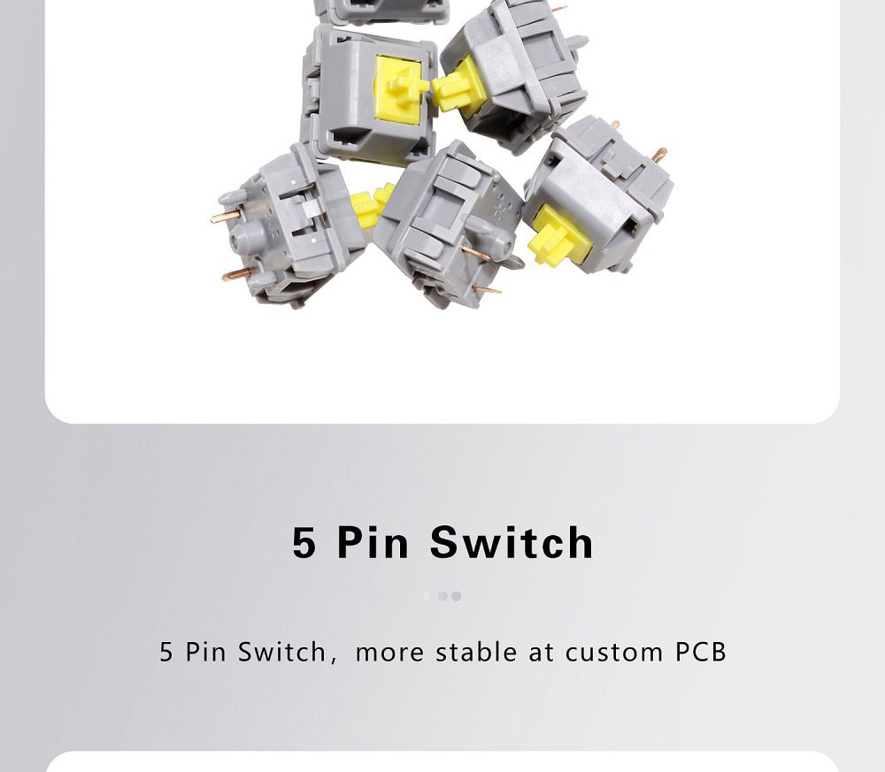 DUROCK POM T1 Sunflower Tactile Keyboard Switch Pre-Lubed 67g Mechanical Key Switches Unique Keyswitch 5 Pin Yellow Grey 5pin DUROCK POM T1 Sunflower Tactile Keyboard Switch Pre-Lubed 67g Mechanical Key Switches Unique Keyswitch 5 Pin Yellow Grey 5pin