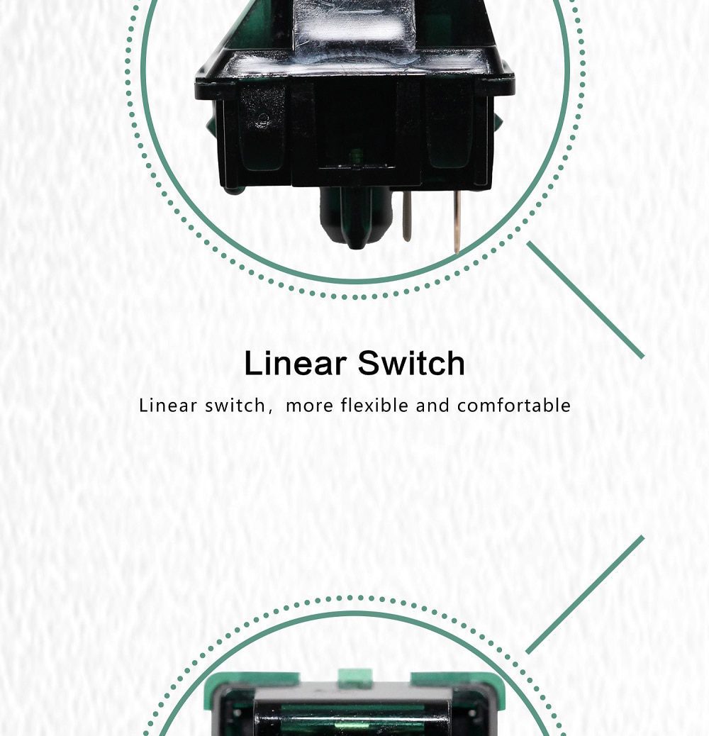 MOYU Hardess Switch RGB SMD Linear 63.5g Switches For Mechanical keyboard mx stem 5pin Dark Green 3 Stages Gold Plated Spring MOYU Hardess Switch RGB SMD Linear 63.5g Switches For Mechanical keyboard mx stem 5pin Dark Green 3 Stages Gold Plated Spring