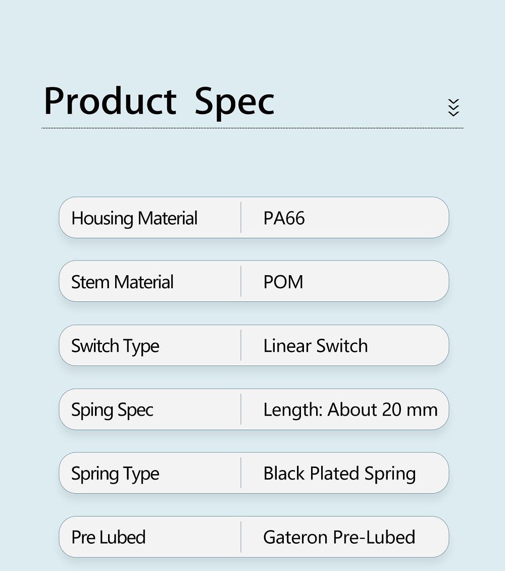 35pcs Gateron Oil King Linear Switch 5pin RGB 65g mx POM stem for mechanical keyboard 60m Black Plated Long Spring Pre Lubed 35pcs Gateron Oil King Linear Switch 5pin RGB 65g mx POM stem for mechanical keyboard 60m Black Plated Long Spring Pre Lubed