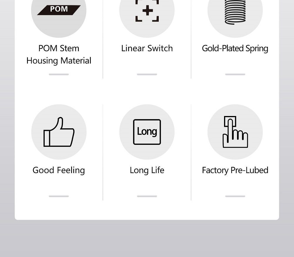 DUROCK Full POM Piano Switch 63.5g with Deeper Sound Super Smooth Performance Linear Switch 5 Pins Mechanical Keyboard Switch DUROCK Full POM Piano Switch 63.5g with Deeper Sound Super Smooth Performance Linear Switch 5 Pins Mechanical Keyboard Switch