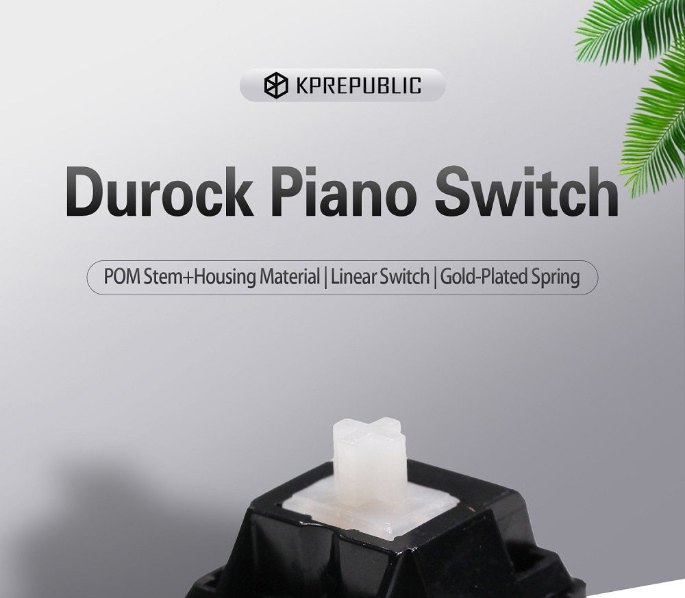 DUROCK Full POM Piano Switch 63.5g with Deeper Sound Super Smooth Performance Linear Switch 5 Pins Mechanical Keyboard Switch DUROCK Full POM Piano Switch 63.5g with Deeper Sound Super Smooth Performance Linear Switch 5 Pins Mechanical Keyboard Switch