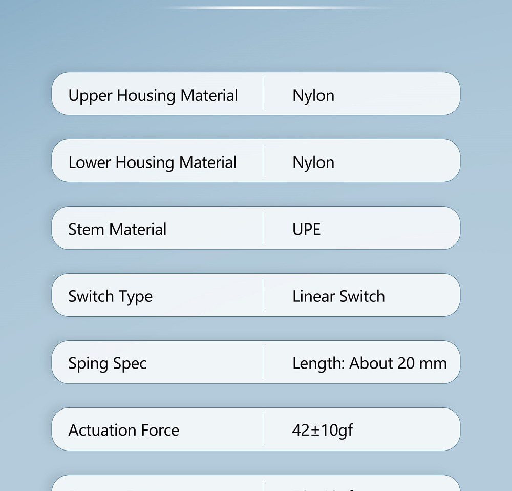 MOYU Poseidon Switch RGB SMD Linear 58g Switches For Mechanical keyboard mx stem 5pin Blue Cyan 3 Stages Gold Plated Spring MOYU Poseidon Switch RGB SMD Linear 58g Switches For Mechanical keyboard mx stem 5pin Blue Cyan 3 Stages Gold Plated Spring
