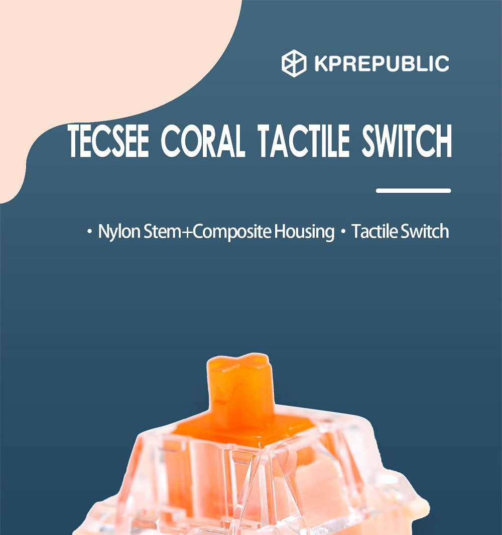 TECSEE Coral Tactile Switch 5pin RGB SMD 68g force mx switch for mechanical keyboard 60m Gold Sping Nylon Top PME Bottom Orange TECSEE Coral Tactile Switch 5pin RGB SMD 68g force mx switch for mechanical keyboard 60m Gold Sping Nylon Top PME Bottom Orange