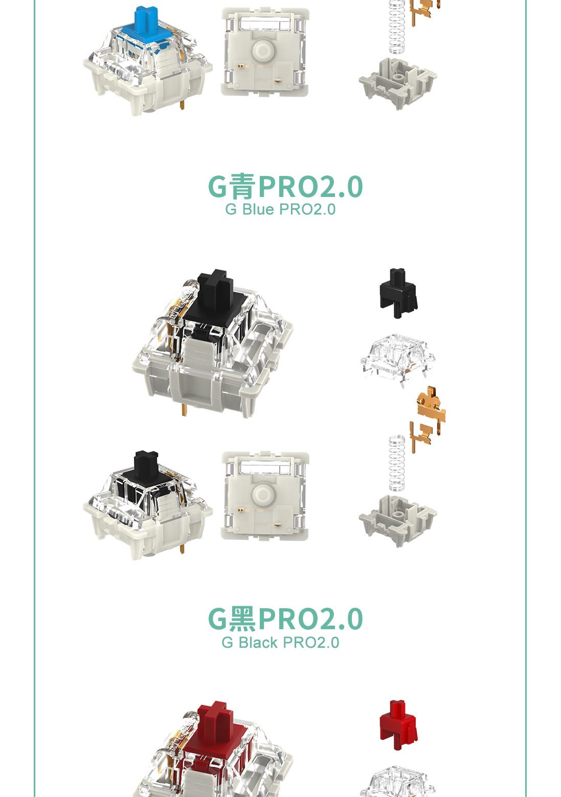 Gateron Pro V2 2.0 3pin RGB linear Tactile Switch White Yellow Red Silver Brown Switch for mechanical keyboard Pre Lubed Gateron Pro V2 2.0 3pin RGB linear Tactile Switch White Yellow Red Silver Brown Switch for mechanical keyboard Pre Lubed