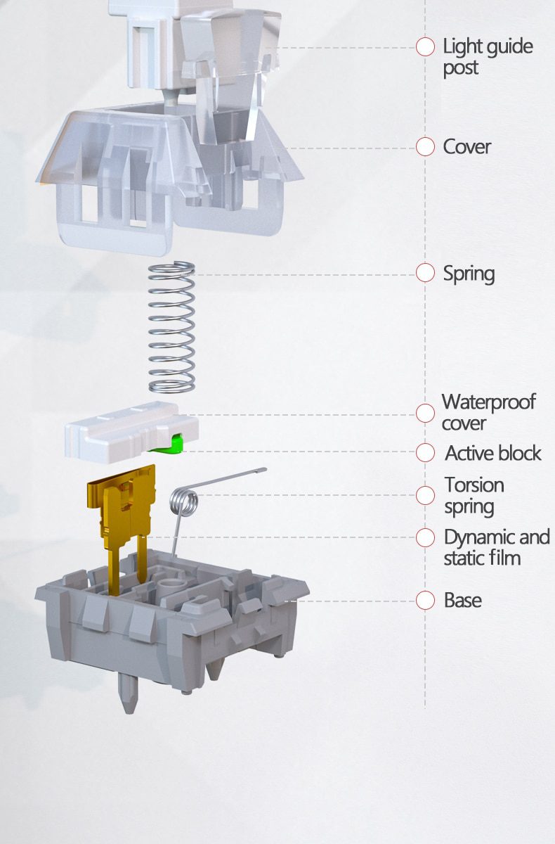 10PCS Kailh White Owl V2 Switch RGB SMD Clicky 70g Switches For Mechanical keyboard mx stem 5pin White Grey 10PCS Kailh White Owl V2 Switch RGB SMD Clicky 70g Switches For Mechanical keyboard mx stem 5pin White Grey