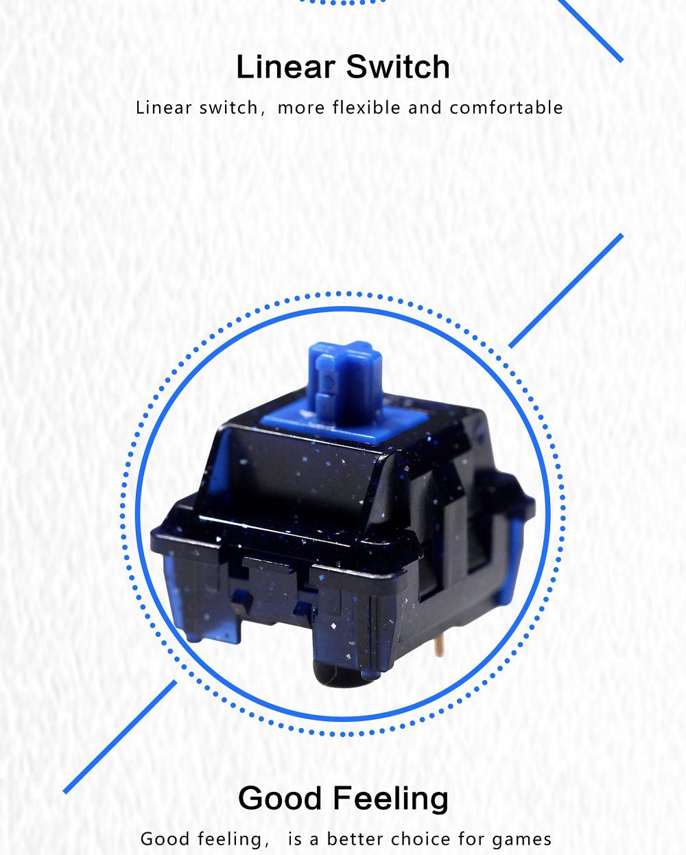 NEXTTIME Blue Star Switch RGB SMD Linear 60g Switches For Mechanical keyboard mx stem 3pin Blue POM PC NEXTTIME Blue Star Switch RGB SMD Linear 60g Switches For Mechanical keyboard mx stem 3pin Blue POM PC