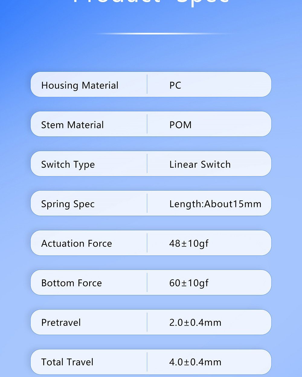 NEXTTIME Blue Star Switch RGB SMD Linear 60g Switches For Mechanical keyboard mx stem 3pin Blue POM PC NEXTTIME Blue Star Switch RGB SMD Linear 60g Switches For Mechanical keyboard mx stem 3pin Blue POM PC