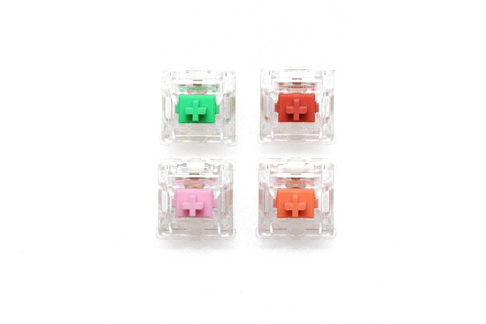 EVERGLIDE SWITCH Sakura Pink Jade Green Coral Red Amber Oran mx stem with transparent clear housing For Mechanical keyboard 5pin EVERGLIDE SWITCH Sakura Pink Jade Green Coral Red Amber Oran mx stem with transparent clear housing For Mechanical keyboard 5pin