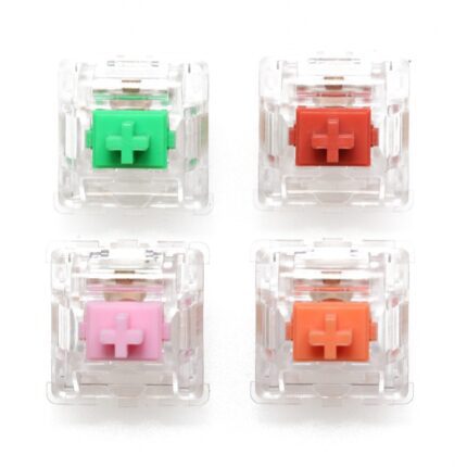 EVERGLIDE SWITCH Sakura Pink Jade Green Coral Red Amber Oran mx stem with transparent clear housing For Mechanical keyboard 5pin