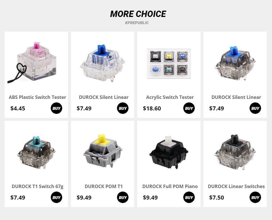 Acrylic Switch Tester DUROCK Switch for Mechanical Keyboard Sunflower Dolphin Piano L7 T1 Daybreak Linear Tactile Silent
