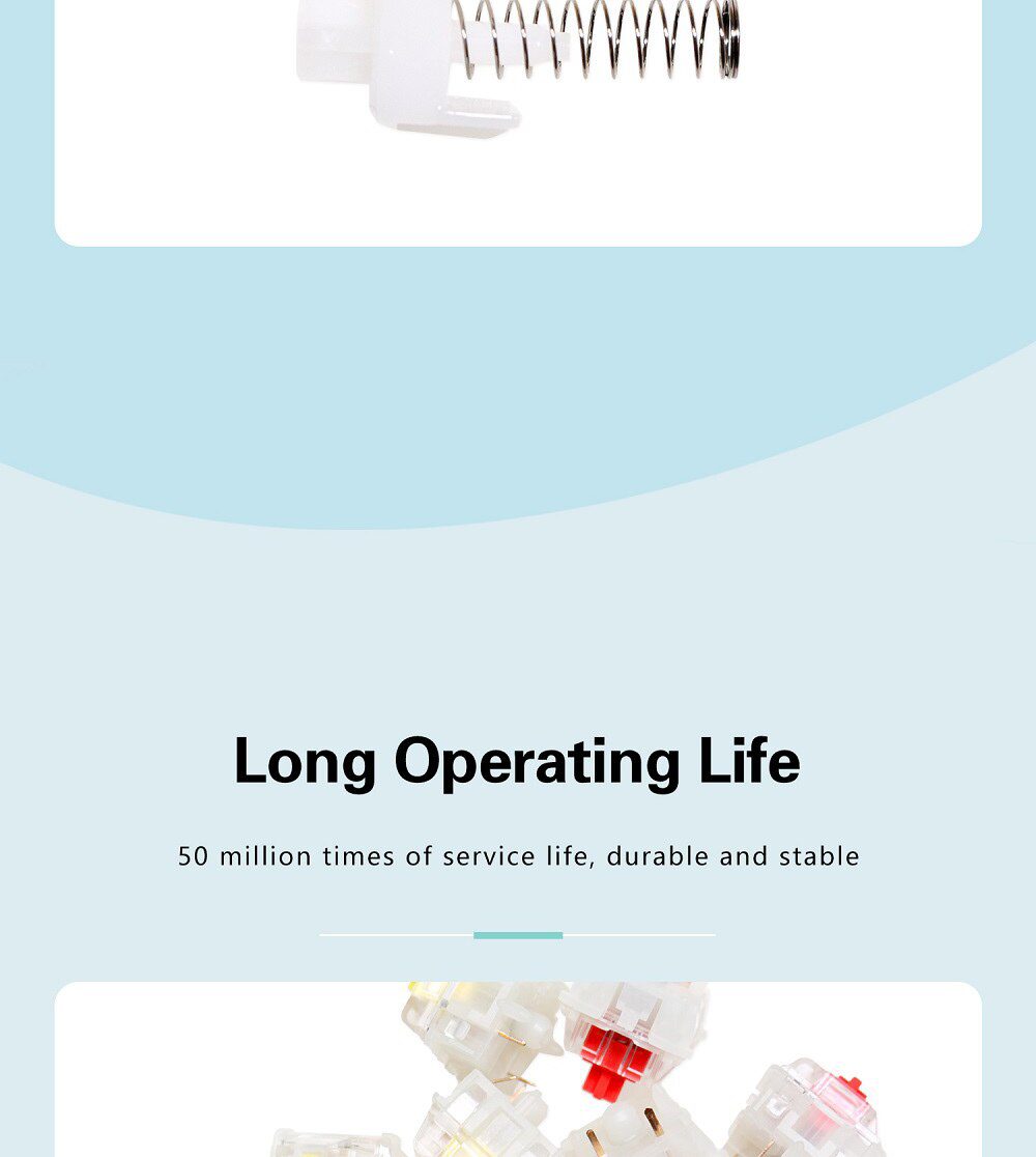 JWICK Red Yellow White Linear Switch 5pin RGB SMD 37g 60g 65g mx switch for mechanical keyboard 50m POM PC PA66 JWICK Red Yellow White Linear Switch 5pin RGB SMD 37g 60g 65g mx switch for mechanical keyboard 50m POM PC PA66