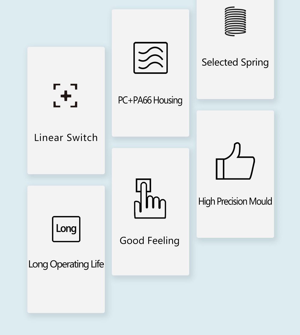 JWICK Red Yellow White Linear Switch 5pin RGB SMD 37g 60g 65g mx switch for mechanical keyboard 50m POM PC PA66 JWICK Red Yellow White Linear Switch 5pin RGB SMD 37g 60g 65g mx switch for mechanical keyboard 50m POM PC PA66