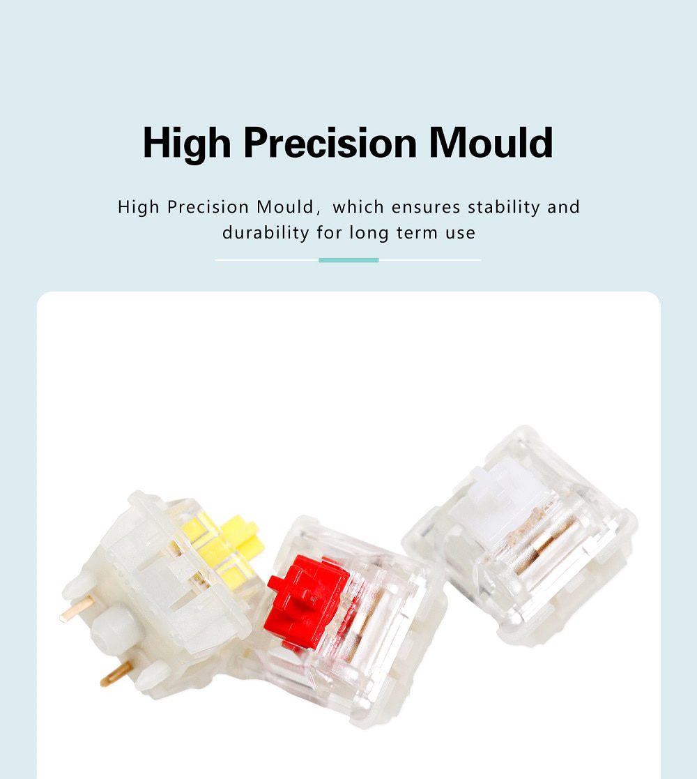 JWICK Red Yellow White Linear Switch 5pin RGB SMD 37g 60g 65g mx switch for mechanical keyboard 50m POM PC PA66 JWICK Red Yellow White Linear Switch 5pin RGB SMD 37g 60g 65g mx switch for mechanical keyboard 50m POM PC PA66