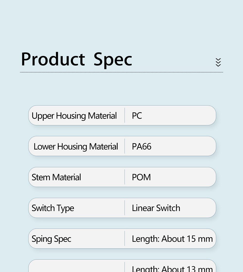 JWICK Red Yellow White Linear Switch 5pin RGB SMD 37g 60g 65g mx switch for mechanical keyboard 50m POM PC PA66 JWICK Red Yellow White Linear Switch 5pin RGB SMD 37g 60g 65g mx switch for mechanical keyboard 50m POM PC PA66