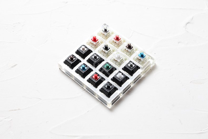 acrylic Switch Tester 4X4 clear housing  base for cherry brown black red blue tactile grey silver green nature white clear rgb
