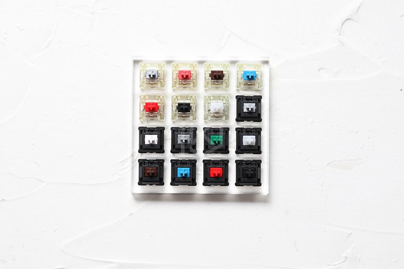 acrylic Switch Tester 4X4 clear housing  base for cherry brown black red blue tactile grey silver green nature white clear rgb