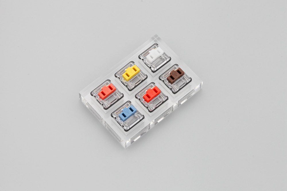 Acrylic Switch Tester 2X3 Kailh choc low profile switch brown white red dark yellow blue orange SMD RGB for Mechanical Keyboard Acrylic Switch Tester 2X3 Kailh choc low profile switch brown white red dark yellow blue orange SMD RGB for Mechanical Keyboard