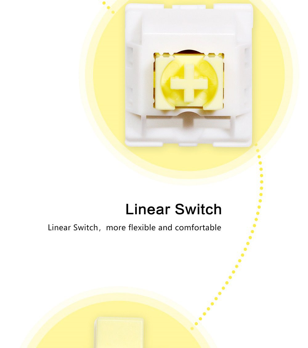 JWICK Ginger Milk Linear Switch 5pin RGB SMD 63.5g mx switch for mechanical keyboard 60m POM PA66 Gold Plated Spring Yellow JWICK Ginger Milk Linear Switch 5pin RGB SMD 63.5g mx switch for mechanical keyboard 60m POM PA66 Gold Plated Spring Yellow