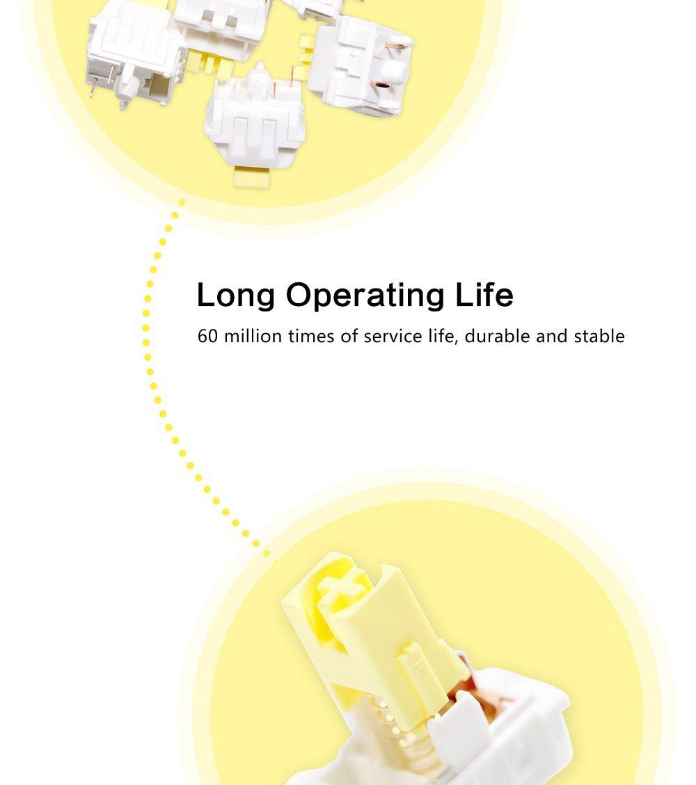 JWICK Ginger Milk Linear Switch 5pin RGB SMD 63.5g mx switch for mechanical keyboard 60m POM PA66 Gold Plated Spring Yellow JWICK Ginger Milk Linear Switch 5pin RGB SMD 63.5g mx switch for mechanical keyboard 60m POM PA66 Gold Plated Spring Yellow