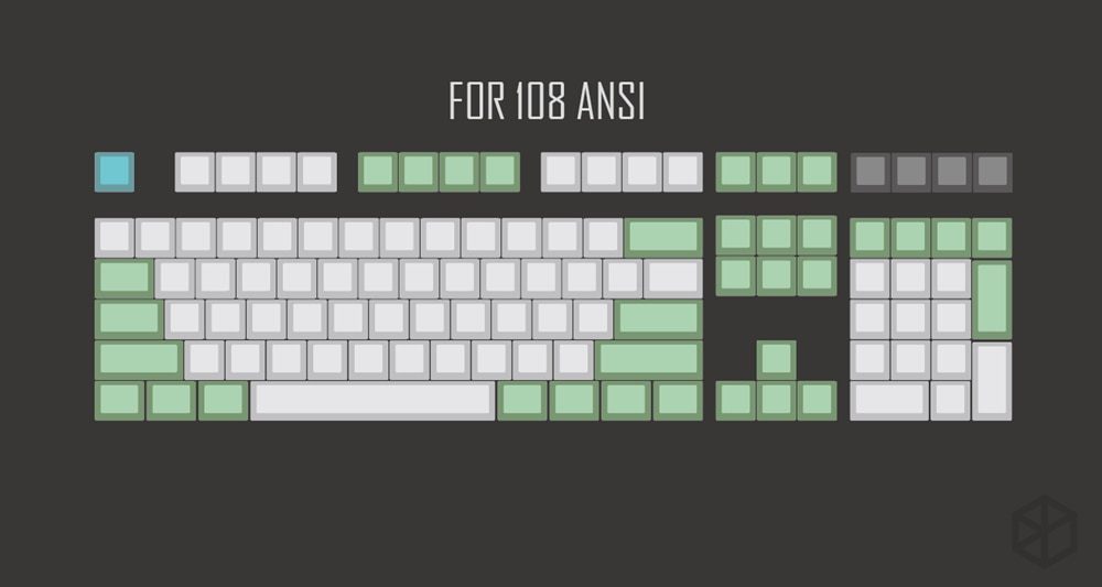 Cherry profile Dye Sub Keycap Set thick PBT plastic lotus pool green white blue colorway for gh60 xd64 xd84 xd96 tada68 87 104 Cherry profile Dye Sub Keycap Set thick PBT plastic lotus pool green white blue colorway for gh60 xd64 xd84 xd96 tada68 87 104