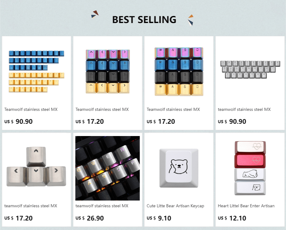 Teamwolf stainless steel MX Metal Keycap for keyboard Alpha 26 key light through back lit Black Blue Gold gradient Teamwolf stainless steel MX Metal Keycap for keyboard Alpha 26 key light through back lit Black Blue Gold gradient