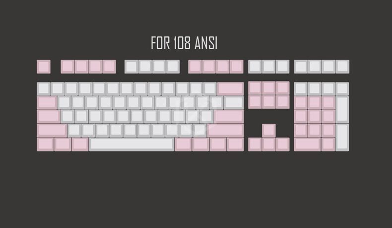 Cherry profile Dye Sub Keycap Set thick PBT plastic sakura flower white pink colorway for gh60 xd64 xd84 xd96 tada68 87 104 Cherry profile Dye Sub Keycap Set thick PBT plastic sakura flower white pink colorway for gh60 xd64 xd84 xd96 tada68 87 104