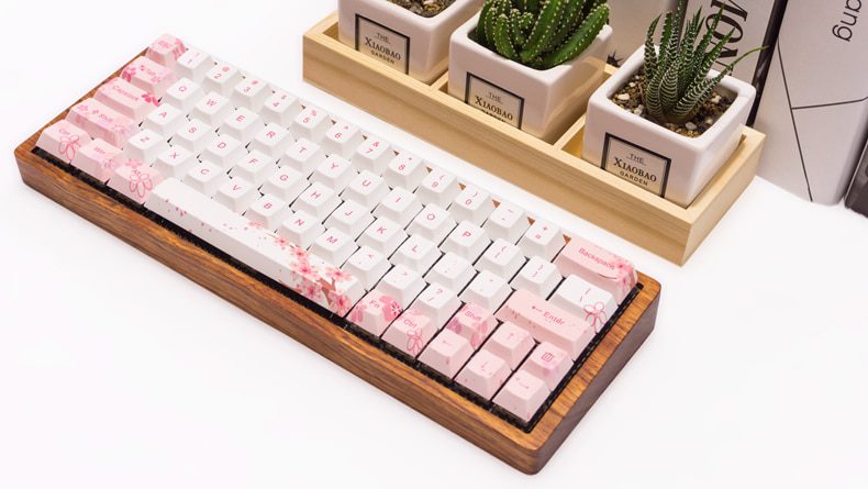 Cherry profile Dye Sub Keycap Set thick PBT plastic sakura flower white pink colorway for gh60 xd64 xd84 xd96 tada68 87 104 Cherry profile Dye Sub Keycap Set thick PBT plastic sakura flower white pink colorway for gh60 xd64 xd84 xd96 tada68 87 104