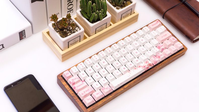 Cherry profile Dye Sub Keycap Set thick PBT plastic sakura flower white pink colorway for gh60 xd64 xd84 xd96 tada68 87 104 Cherry profile Dye Sub Keycap Set thick PBT plastic sakura flower white pink colorway for gh60 xd64 xd84 xd96 tada68 87 104