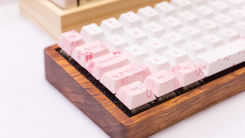 Cherry profile Dye Sub Keycap Set thick PBT plastic sakura flower white pink colorway for gh60 xd64 xd84 xd96 tada68 87 104 Cherry profile Dye Sub Keycap Set thick PBT plastic sakura flower white pink colorway for gh60 xd64 xd84 xd96 tada68 87 104