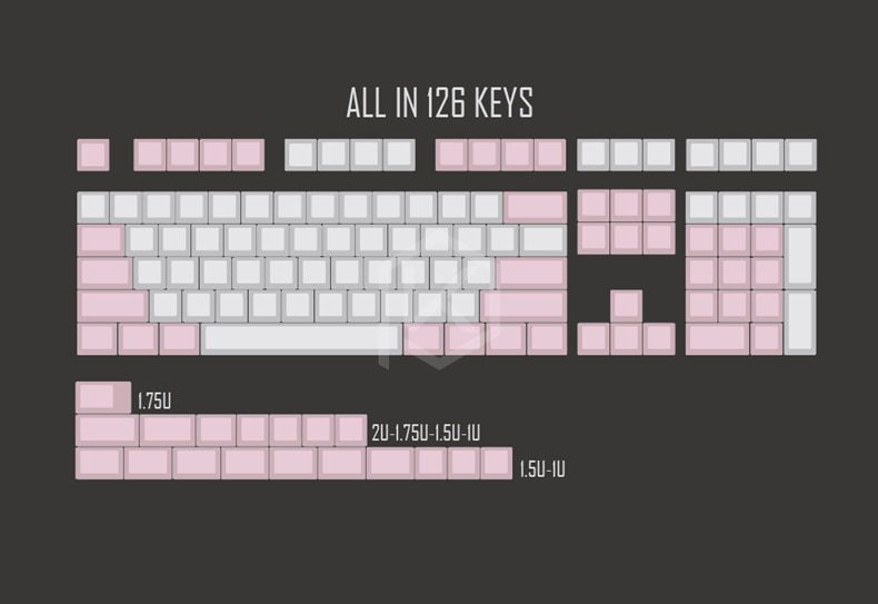 Cherry profile Dye Sub Keycap Set thick PBT plastic sakura flower white pink colorway for gh60 xd64 xd84 xd96 tada68 87 104 Cherry profile Dye Sub Keycap Set thick PBT plastic sakura flower white pink colorway for gh60 xd64 xd84 xd96 tada68 87 104
