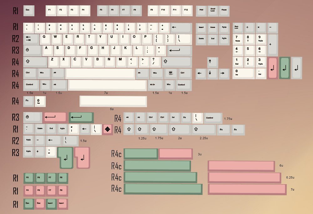 9009 colorway 169 Cherry profile Dye Sub Keycap Set thick PBT plastic keyboard gh60 xd60 xd84 cospad tada68 rs96 zz96 87 104 660 9009 colorway 169 Cherry profile Dye Sub Keycap Set thick PBT plastic keyboard gh60 xd60 xd84 cospad tada68 rs96 zz96 87 104 660