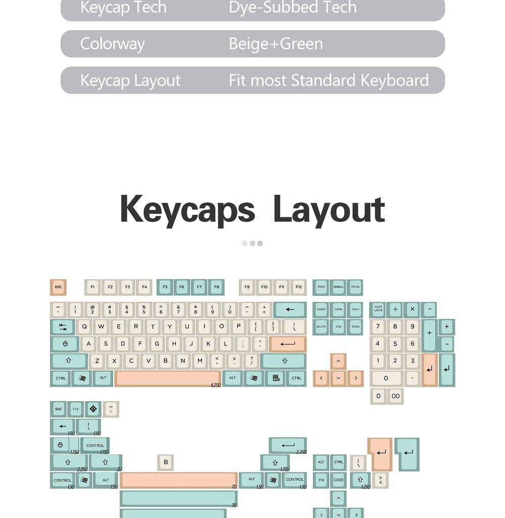 WM Elegant Beige Green Dye Sub Keycap Thick PBT DSA Profile for keyboard 87 tkl 104 ansi xd64 bm60 xd68 bm65 bm68 WM Elegant Beige Green Dye Sub Keycap Thick PBT DSA Profile for keyboard 87 tkl 104 ansi xd64 bm60 xd68 bm65 bm68