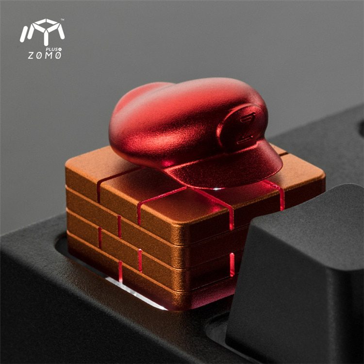 zomo super mario bro hat m Artisan Keycap CNC anodized aluminum Compatible Cherry MX switches zomo super mario bro hat m Artisan Keycap CNC anodized aluminum Compatible Cherry MX switches
