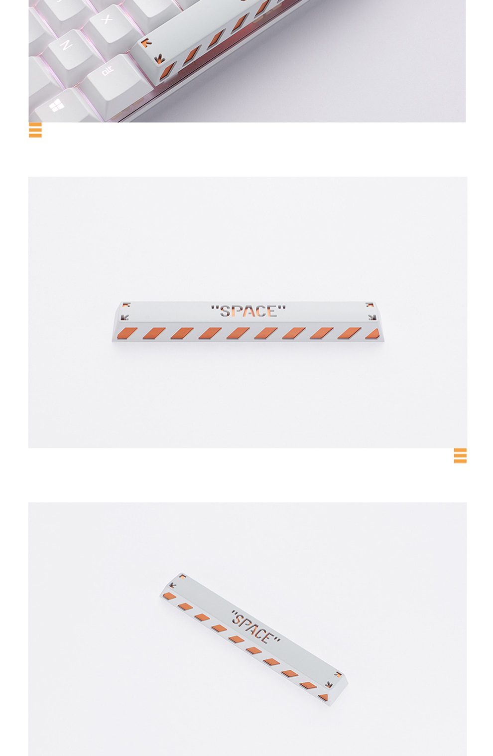 Holyoops 6.25u spacebar Artisan Keycap CNC anodized aluminum Compatible Cherry MX switches black orange purple green Holyoops 6.25u spacebar Artisan Keycap CNC anodized aluminum Compatible Cherry MX switches black orange purple green