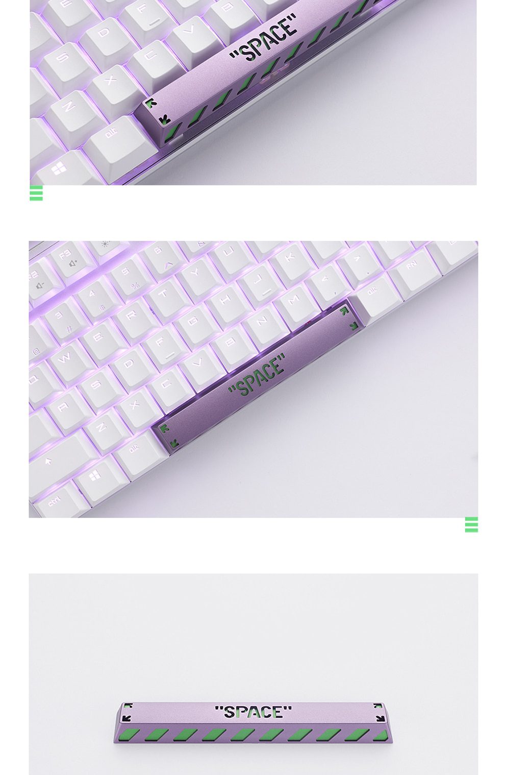 Holyoops 6.25u spacebar Artisan Keycap CNC anodized aluminum Compatible Cherry MX switches black orange purple green Holyoops 6.25u spacebar Artisan Keycap CNC anodized aluminum Compatible Cherry MX switches black orange purple green