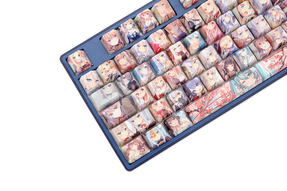 OMO cartoon anime beautiful young girl OEM profile Dye Sub Keycap for mechanical keyboard 60 87 104 tkl ansi xd64 bm60 bm68 OMO cartoon anime beautiful young girl OEM profile Dye Sub Keycap for mechanical keyboard 60 87 104 tkl ansi xd64 bm60 bm68